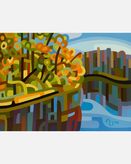 original abstract landscape painting of a river landscaoe