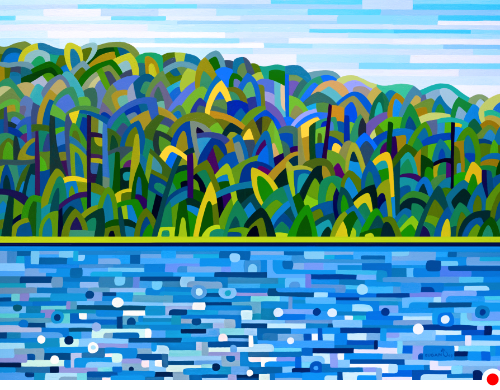 original abstract landscape painting of a summer day in Ontario