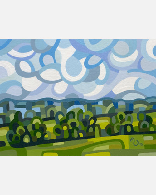 original abstract landscape study of a summer field