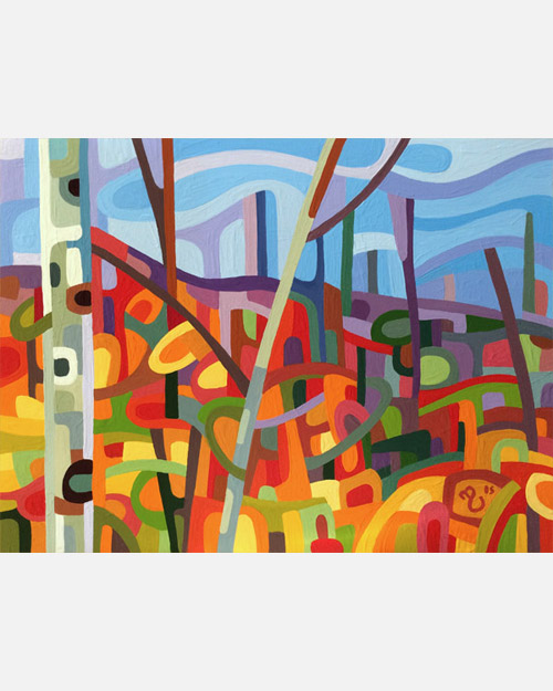 original abstract landscape study of an october vista