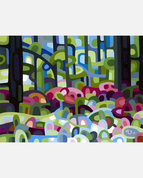 original abstract landscape study of spring forest flowers