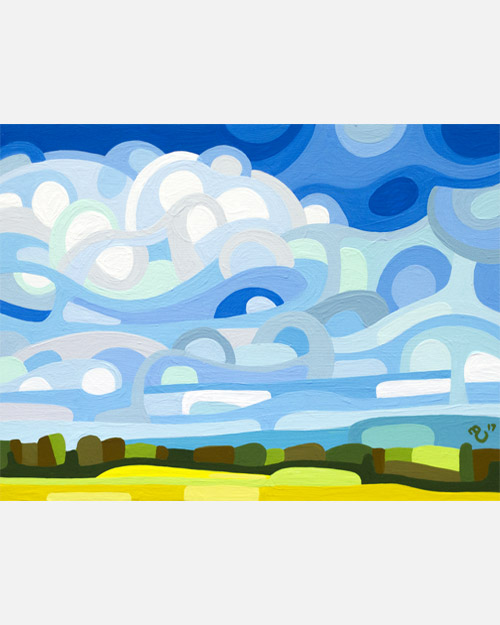 original abstract landscape study of a summer field
