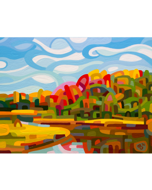 original abstract landscape painting muskoka lake study