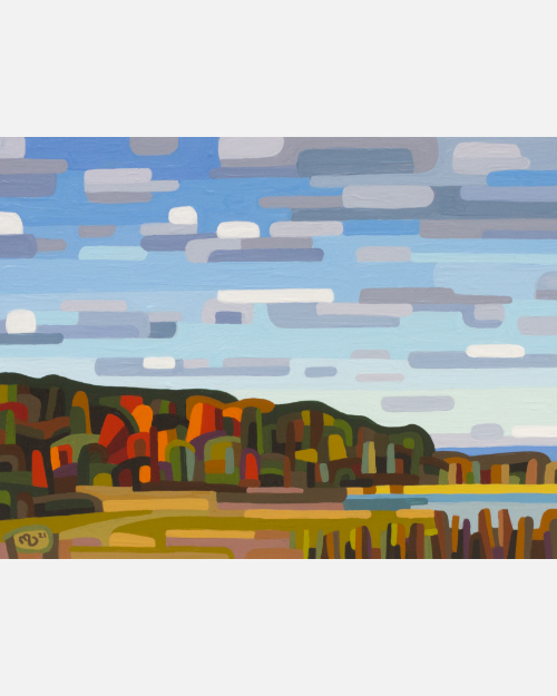 original abstract landscape quiet fall field