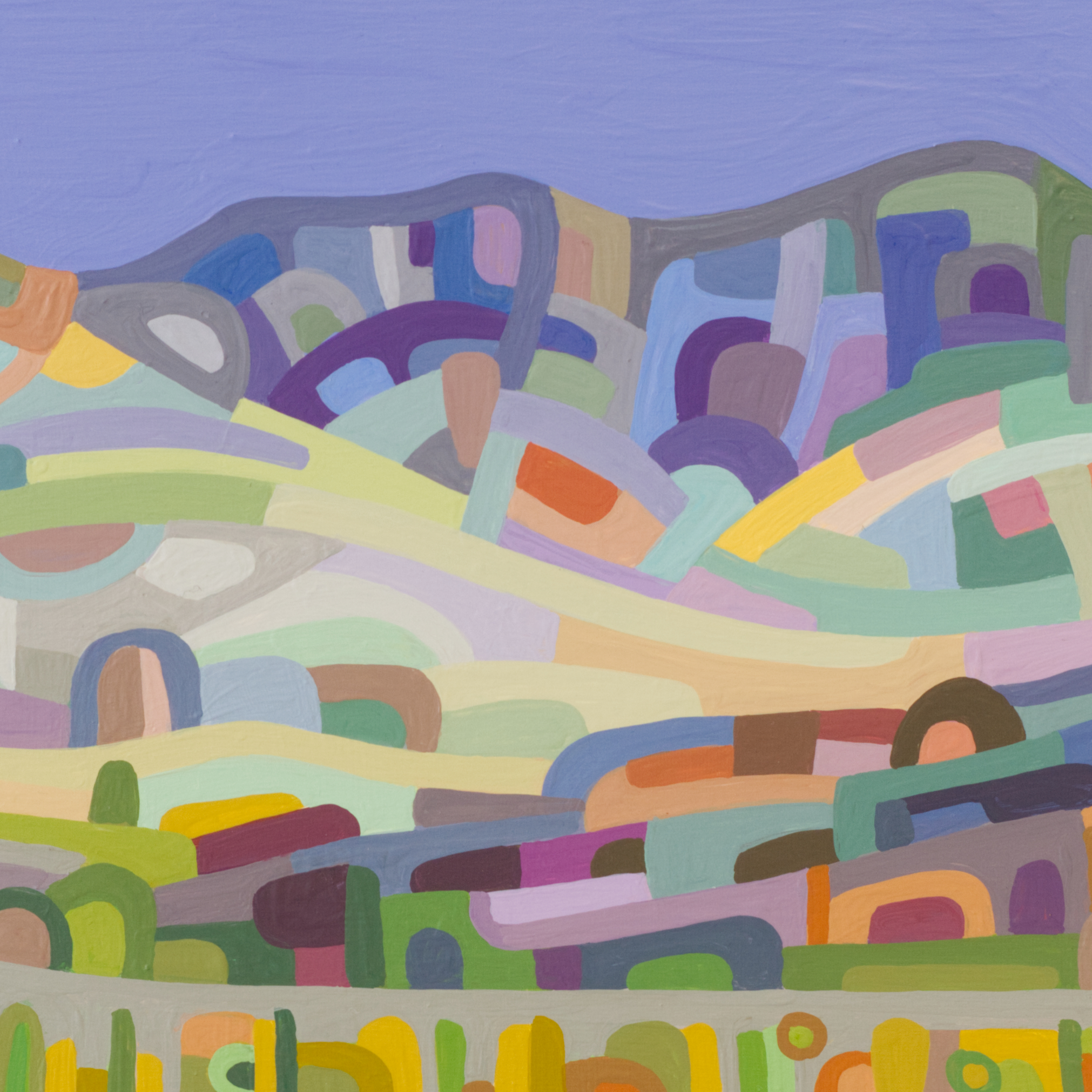 original abstract landscape painting study of desert hills 