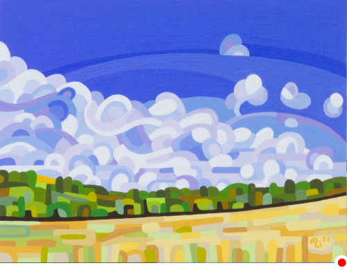 original abstract painting of a summer field