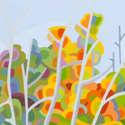 original abstract landscape painting study of a fall forest 