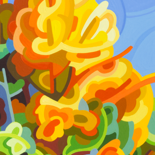 original abstract landscape painting study of a fall field 