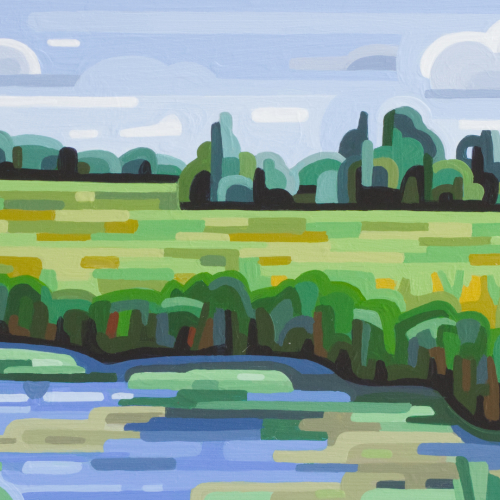 original abstract landscape painting study of a fall day