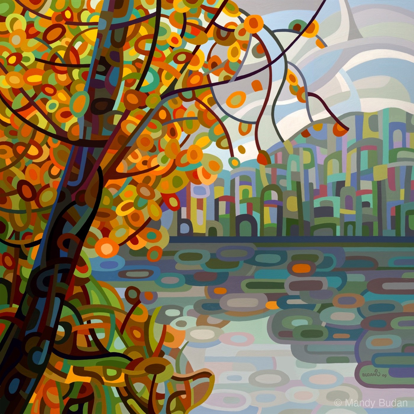 It's one of those fall days that still holds some warmth, although the low clouds promise rain. by Mandy Budan