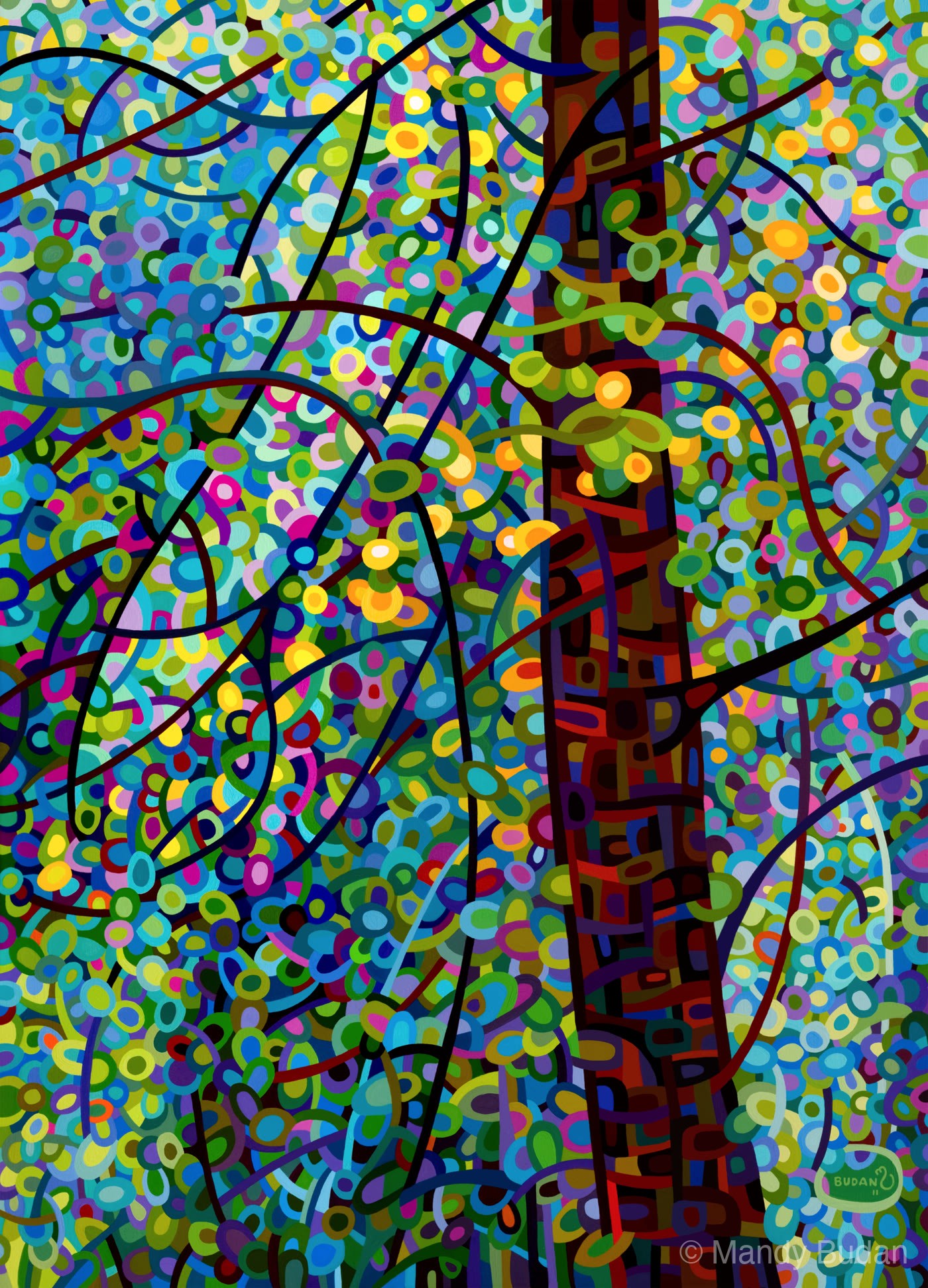 Sprites dance around their tree on a quiet summer afternoon. Sunlight weaves in and out of the dense foliage in a counterp...